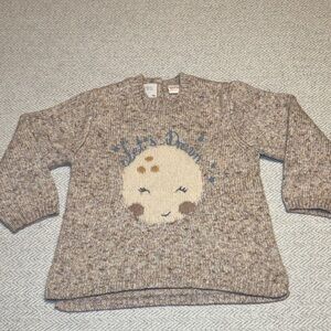 Zara Brown Sweater with “Let’s Dream” Moon Design.  Size 3-4 Years